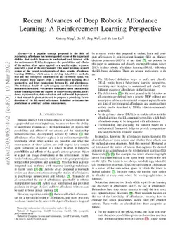 Recent Advances of Deep Robotic Affordance Learning: A Reinforcement
  Learning Perspective