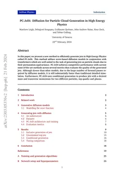 PC-JeDi: Diffusion for Particle Cloud Generation in High Energy Physics