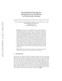 Prompt-Based Learning for Thread Structure Prediction in Cybersecurity
  Forums