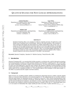 Quantum Splines for Non-Linear Approximations