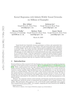 Kernel Regression with Infinite-Width Neural Networks on Millions of
  Examples