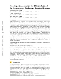 Flooding with Absorption: An Efficient Protocol for Heterogeneous
  Bandits over Complex Networks