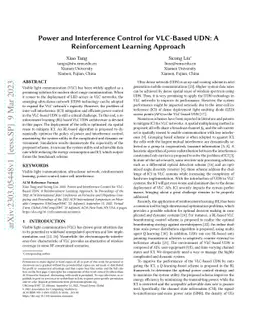 Power and Interference Control for VLC-Based UDN: A Reinforcement
  Learning Approach