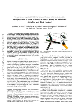 Teleoperation of Soft Modular Robots: Study on Real-time Stability and
  Gait Control