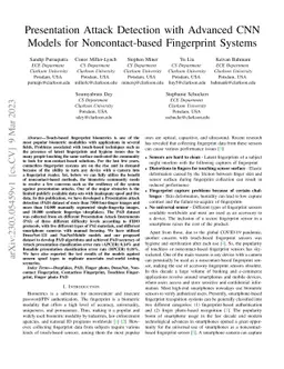 Presentation Attack Detection with Advanced CNN Models for
  Noncontact-based Fingerprint Systems