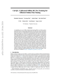 Cal-QL: Calibrated Offline RL Pre-Training for Efficient Online
  Fine-Tuning