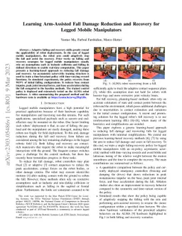 Learning Arm-Assisted Fall Damage Reduction and Recovery for Legged
  Mobile Manipulators