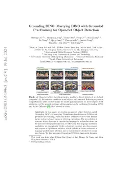 Grounding DINO: Marrying DINO with Grounded Pre-Training for Open-Set
  Object Detection