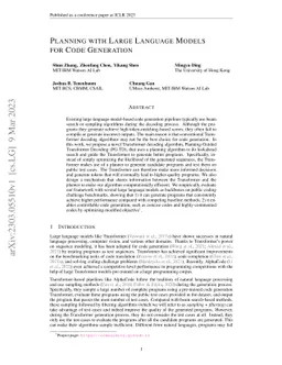 Planning with Large Language Models for Code Generation