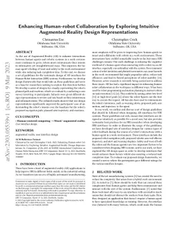 Enhancing Human-robot Collaboration by Exploring Intuitive Augmented
  Reality Design Representations