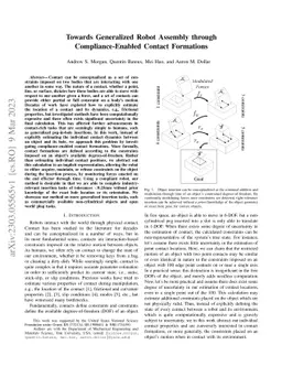 Towards Generalized Robot Assembly through Compliance-Enabled Contact
  Formations