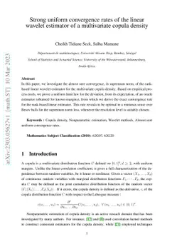 Strong uniform convergence rates of the linear wavelet estimator of a
  multivariate copula density