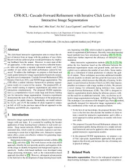 CFR-ICL: Cascade-Forward Refinement with Iterative Click Loss for
  Interactive Image Segmentation