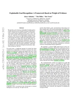 Explainable Goal Recognition: A Framework Based on Weight of Evidence