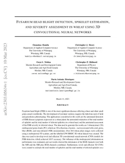 Fusarium head blight detection, spikelet estimation, and severity
  assessment in wheat using 3D convolutional neural networks
