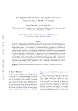 Self-Supervised One-Shot Learning for Automatic Segmentation of StyleGAN
  Images