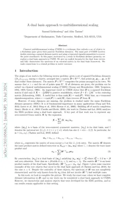 A dual basis approach to multidimensional scaling: spectral analysis and
  graph regularity
