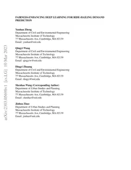 Fairness-enhancing deep learning for ride-hailing demand prediction