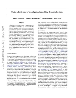 On the effectiveness of neural priors in modeling dynamical systems