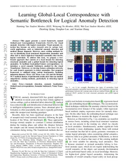 Learning Global-Local Correspondence with Semantic Bottleneck for
  Logical Anomaly Detection