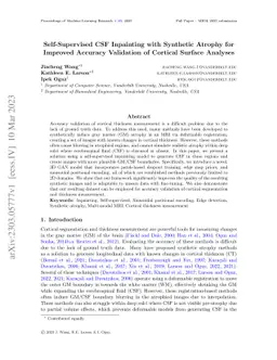 Self-Supervised CSF Inpainting with Synthetic Atrophy for Improved
  Accuracy Validation of Cortical Surface Analyses