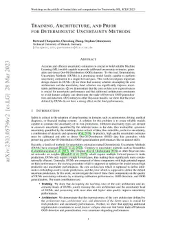 Training, Architecture, and Prior for Deterministic Uncertainty Methods