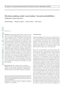 Decision-Making Under Uncertainty: Beyond Probabilities