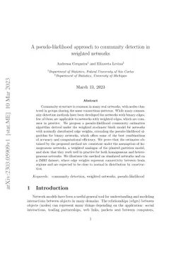 A pseudo-likelihood approach to community detection in weighted networks