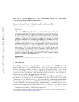 DACov: A Deeper Analysis of Data Augmentation on the Computed Tomography
  Segmentation Problem