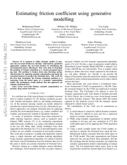 Estimating friction coefficient using generative modelling