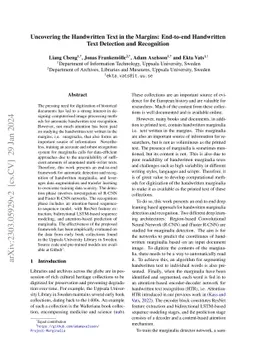 Uncovering the Handwritten Text in the Margins: End-to-end Handwritten
  Text Detection and Recognition