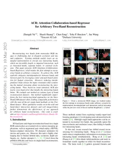 ACR: Attention Collaboration-based Regressor for Arbitrary Two-Hand
  Reconstruction