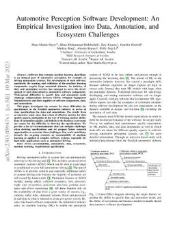 Automotive Perception Software Development: An Empirical Investigation
  into Data, Annotation, and Ecosystem Challenges