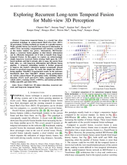 Exploring Recurrent Long-term Temporal Fusion for Multi-view 3D
  Perception