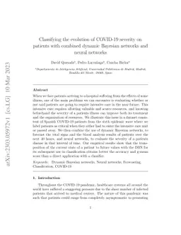 Classifying the evolution of COVID-19 severity on patients with combined
  dynamic Bayesian networks and neural networks