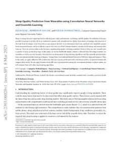 Sleep Quality Prediction from Wearables using Convolution Neural
  Networks and Ensemble Learning