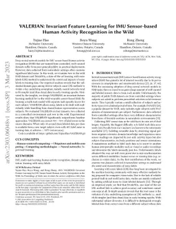 VALERIAN: Invariant Feature Learning for IMU Sensor-based Human Activity
  Recognition in the Wild