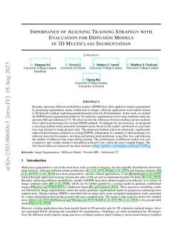 Importance of Aligning Training Strategy with Evaluation for Diffusion
  Models in 3D Multiclass Segmentation