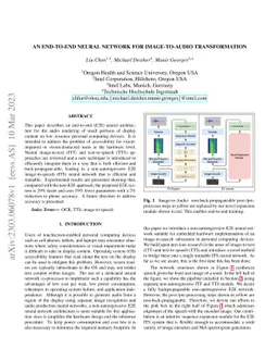 An End-to-End Neural Network for Image-to-Audio Transformation