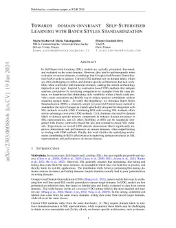 Towards domain-invariant Self-Supervised Learning with Batch Styles
  Standardization