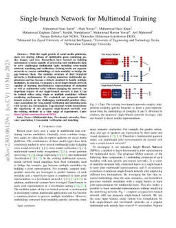 Single-branch Network for Multimodal Training