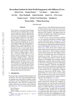 Rewarding Chatbots for Real-World Engagement with Millions of Users