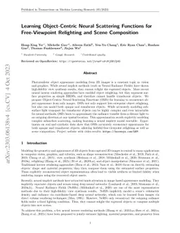Learning Object-Centric Neural Scattering Functions for Free-Viewpoint
  Relighting and Scene Composition