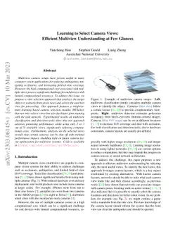 Learning to Select Camera Views: Efficient Multiview Understanding at
  Few Glances
