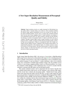 A New Super-Resolution Measurement of Perceptual Quality and Fidelity