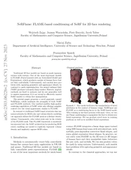 NeRFlame: FLAME-based conditioning of NeRF for 3D face rendering