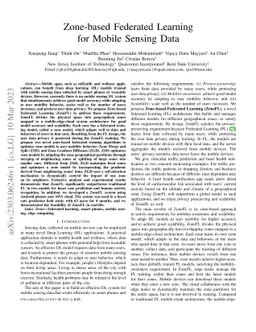 Zone-based Federated Learning for Mobile Sensing Data