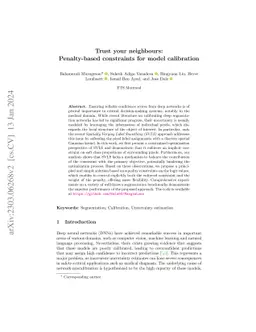 Trust your neighbours: Penalty-based constraints for model calibration