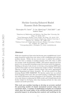 Machine Learning Enhanced Hankel Dynamic-Mode Decomposition