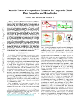 Necessity Feature Correspondence Estimation for Large-scale Global Place
  Recognition and Relocalization
